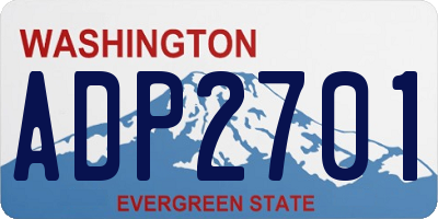 WA license plate ADP2701
