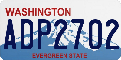 WA license plate ADP2702
