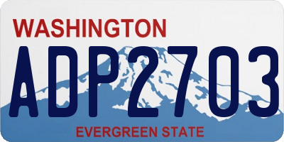 WA license plate ADP2703