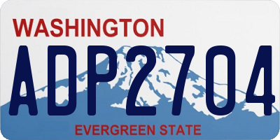 WA license plate ADP2704