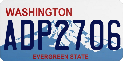 WA license plate ADP2706