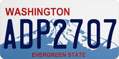 WA license plate ADP2707