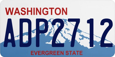 WA license plate ADP2712