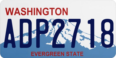 WA license plate ADP2718