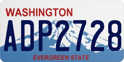 WA license plate ADP2728