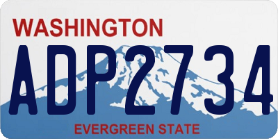 WA license plate ADP2734