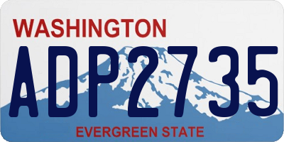 WA license plate ADP2735