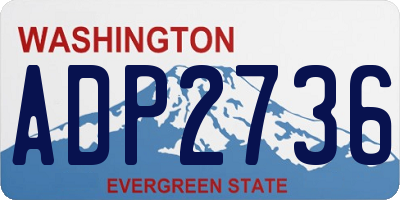 WA license plate ADP2736