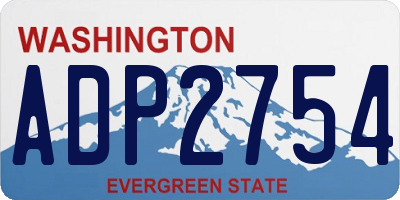 WA license plate ADP2754