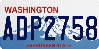 WA license plate ADP2758