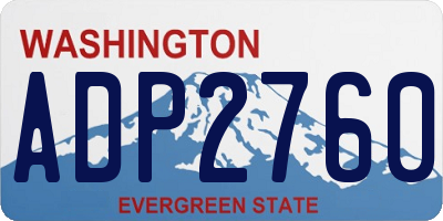 WA license plate ADP2760