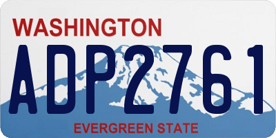 WA license plate ADP2761