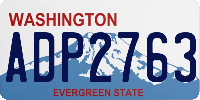 WA license plate ADP2763