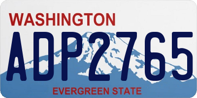 WA license plate ADP2765