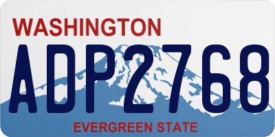 WA license plate ADP2768