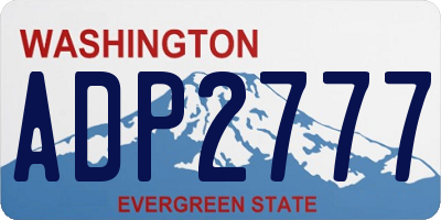 WA license plate ADP2777