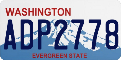 WA license plate ADP2778