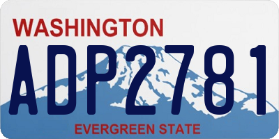 WA license plate ADP2781