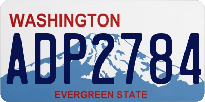 WA license plate ADP2784