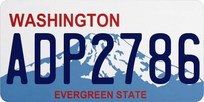 WA license plate ADP2786
