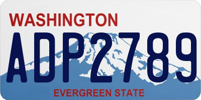 WA license plate ADP2789