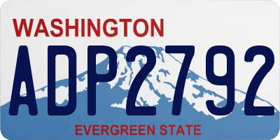 WA license plate ADP2792