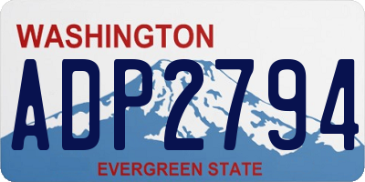 WA license plate ADP2794