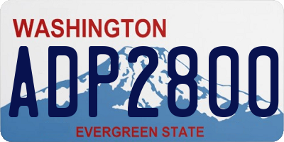 WA license plate ADP2800