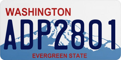 WA license plate ADP2801