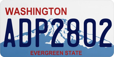 WA license plate ADP2802