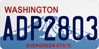 WA license plate ADP2803