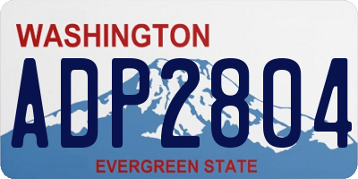 WA license plate ADP2804