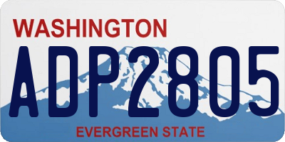 WA license plate ADP2805