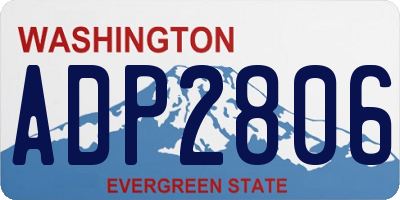 WA license plate ADP2806