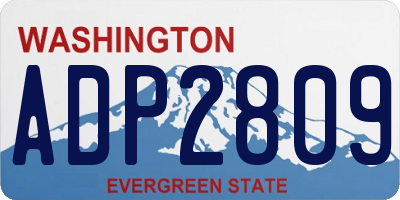 WA license plate ADP2809