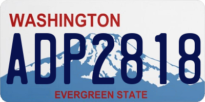 WA license plate ADP2818