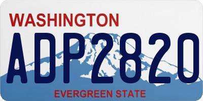 WA license plate ADP2820