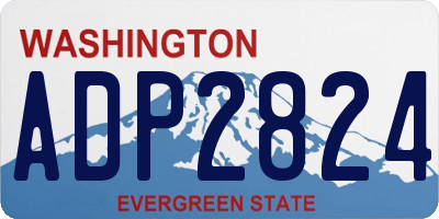 WA license plate ADP2824