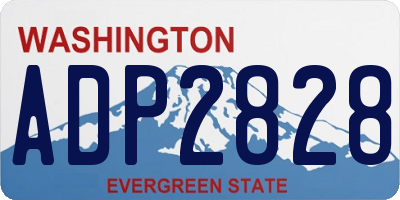 WA license plate ADP2828