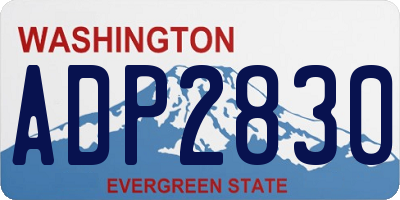 WA license plate ADP2830