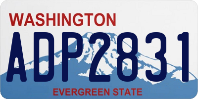 WA license plate ADP2831