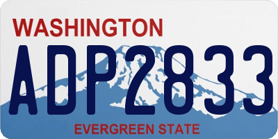 WA license plate ADP2833