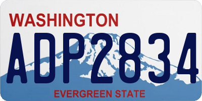 WA license plate ADP2834