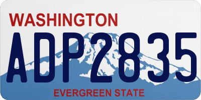 WA license plate ADP2835