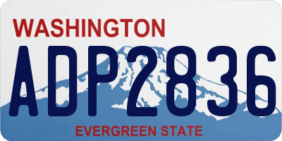 WA license plate ADP2836