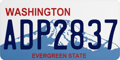 WA license plate ADP2837