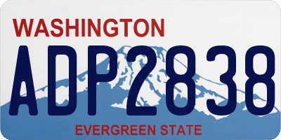 WA license plate ADP2838