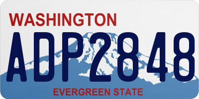 WA license plate ADP2848