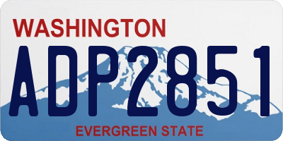 WA license plate ADP2851