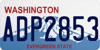 WA license plate ADP2853